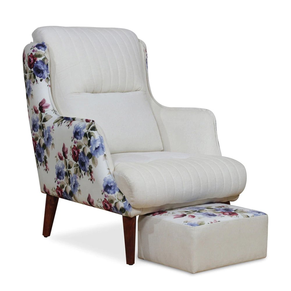 Jerrish Fabric Lounge Chair in Dark Cream Color image