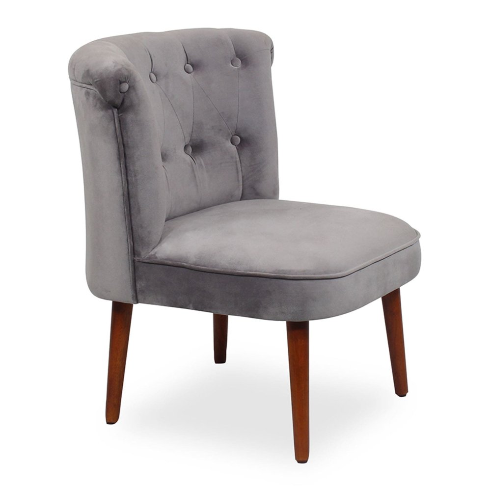 Milano Fabric Slipper Chair in Grey Color image