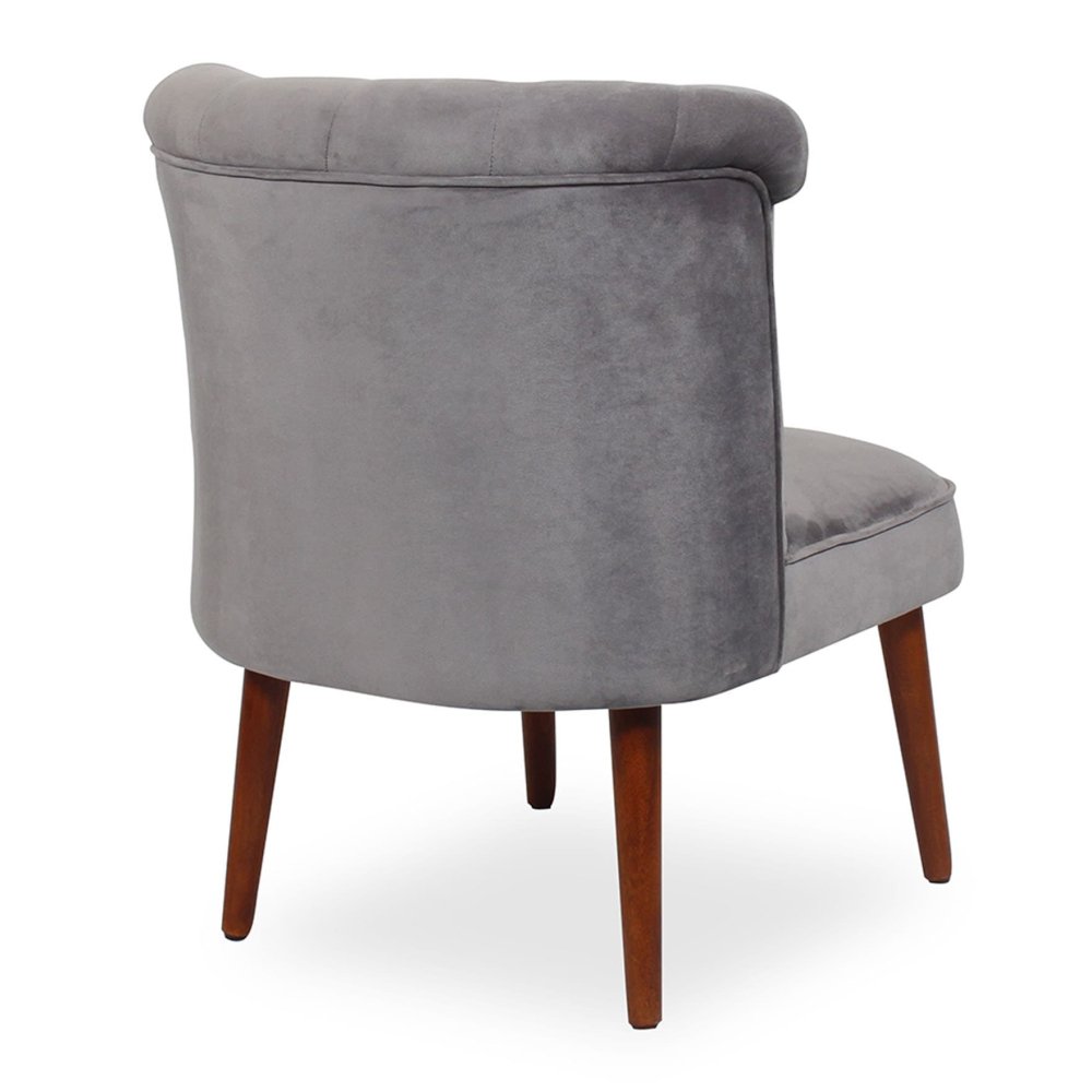 Milano Fabric Slipper Chair in Grey Color image