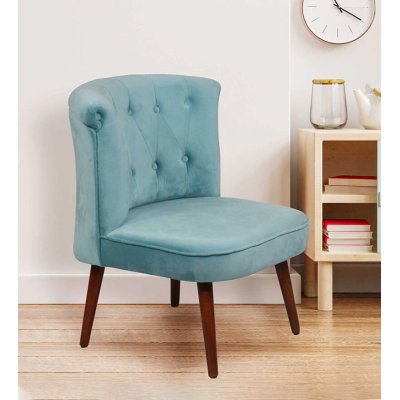 Milano Fabric Slipper Chair in Light Blue Color