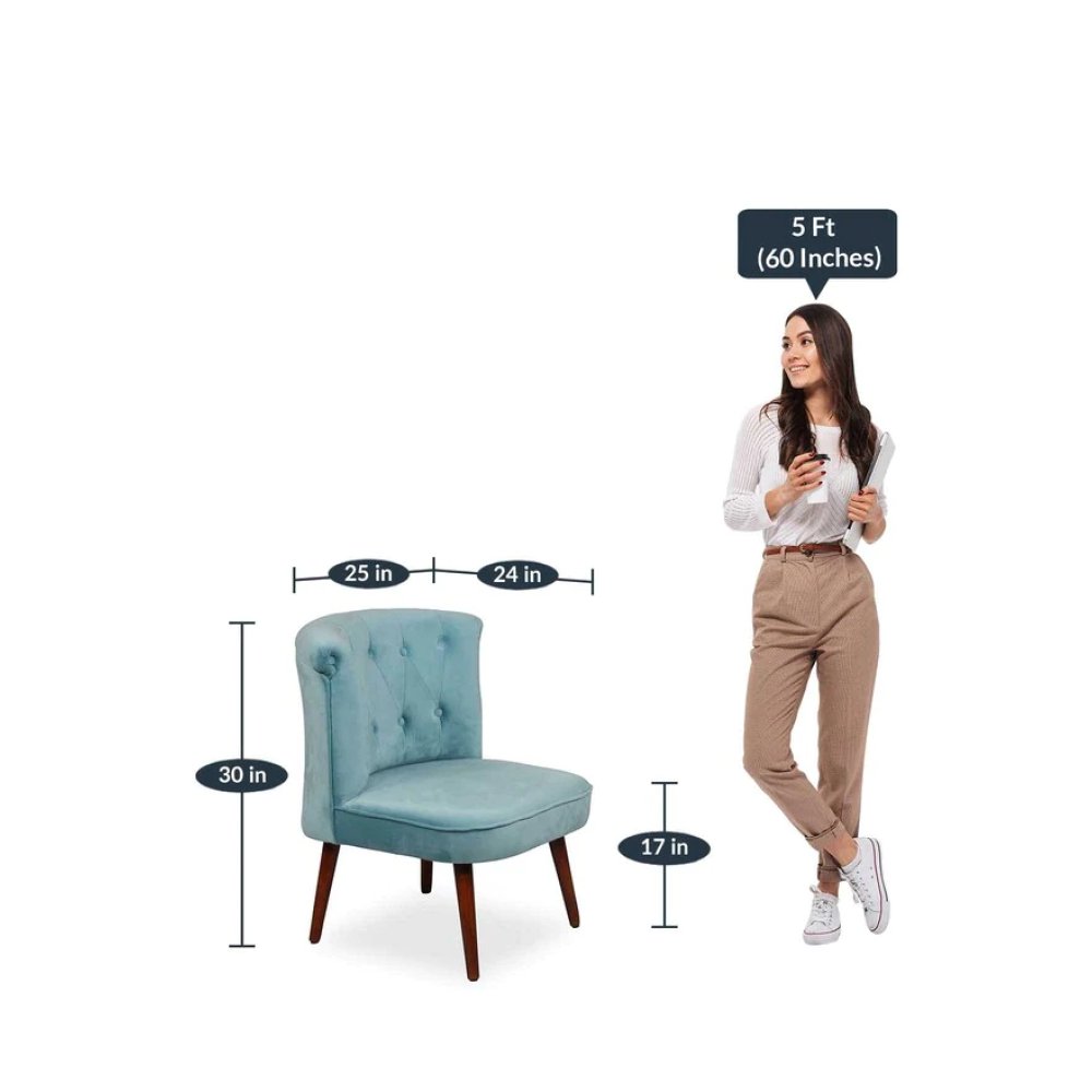 Milano Fabric Slipper Chair in Light Blue Color image