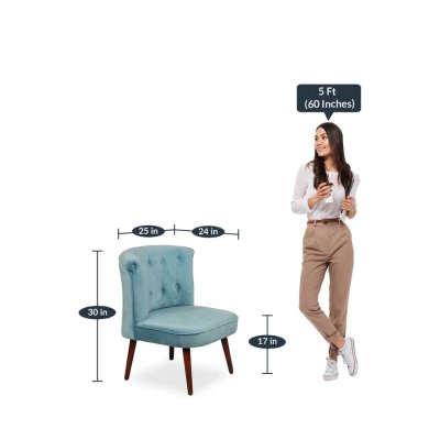 Milano Fabric Slipper Chair in Light Blue Color image