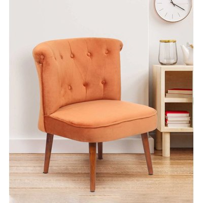 Milano Fabric Slipper Chair in Tangerine Color