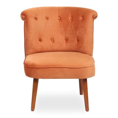 Milano Fabric Slipper Chair in Tangerine Color image