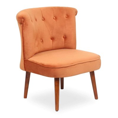 Milano Fabric Slipper Chair in Tangerine Color image