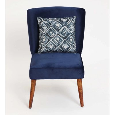 Adalira Velvet Slipper Chair In Blue Color image