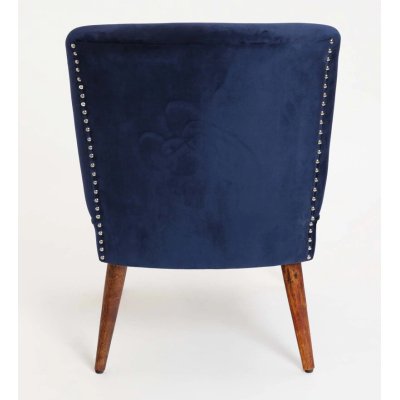 Adalira Velvet Slipper Chair In Blue Color image