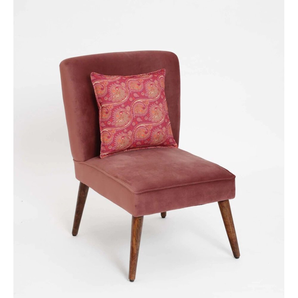 Adalira Velvet Slipper Chair In Blush Color image