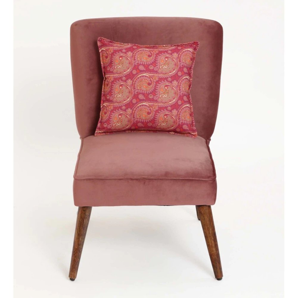 Adalira Velvet Slipper Chair In Blush Color image