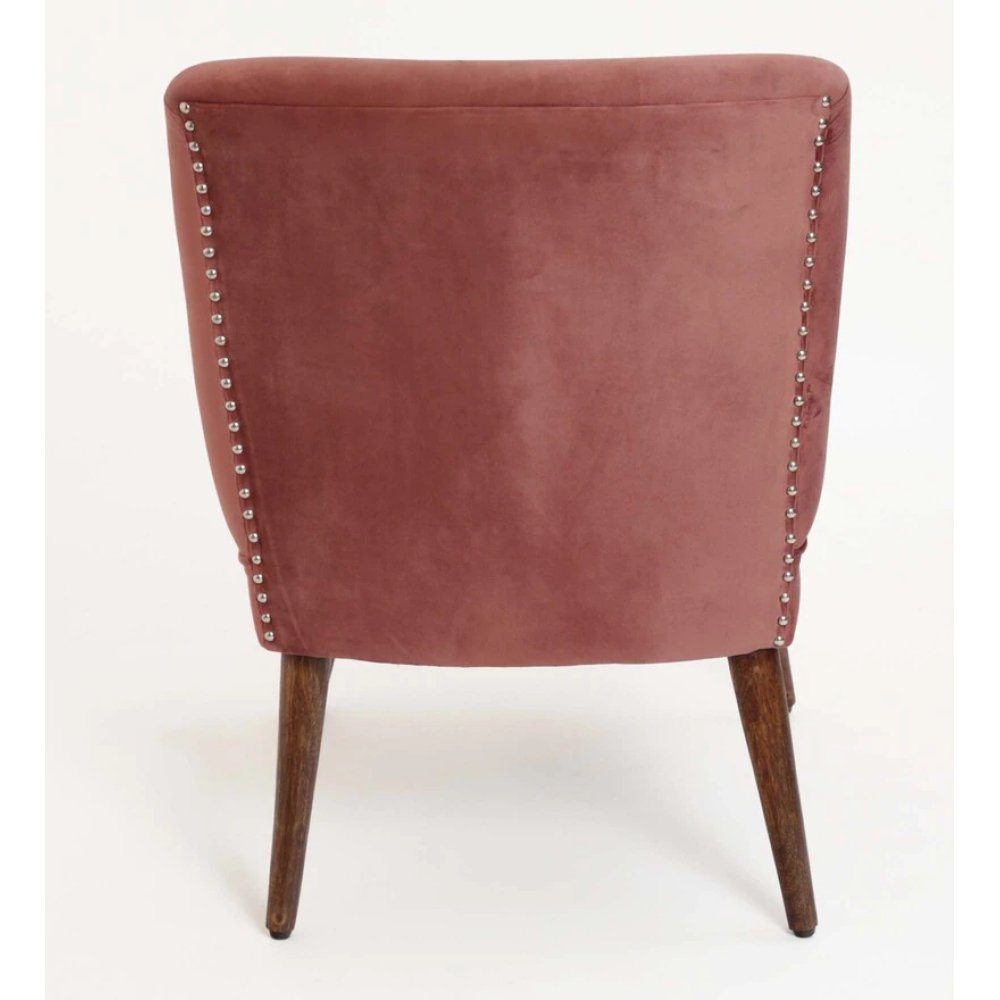 Adalira Velvet Slipper Chair In Blush Color image