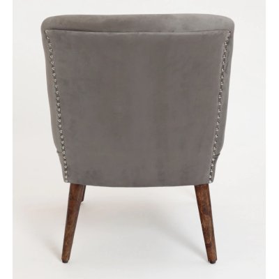 Adalira Velvet Slipper Chair In Grey Color image