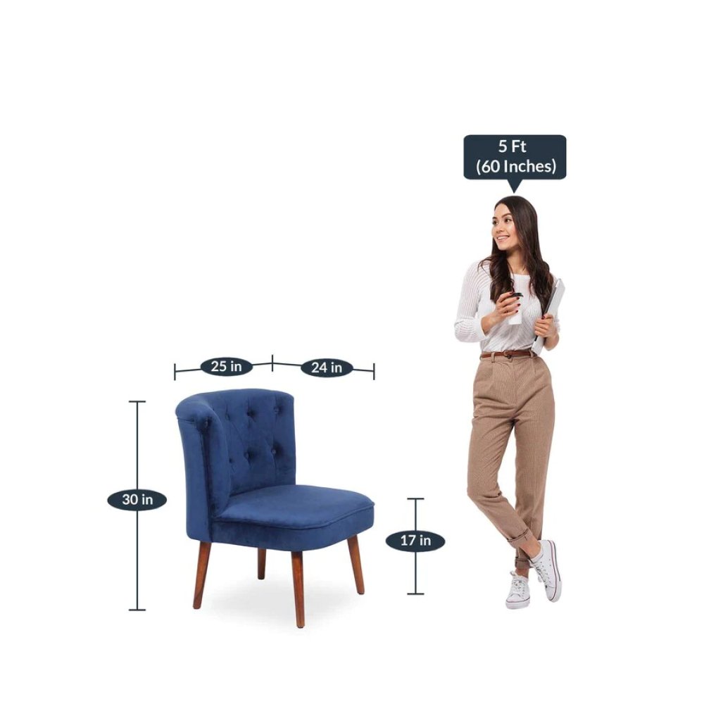 Milano Fabric Slipper Chair in Dark Blue Color image