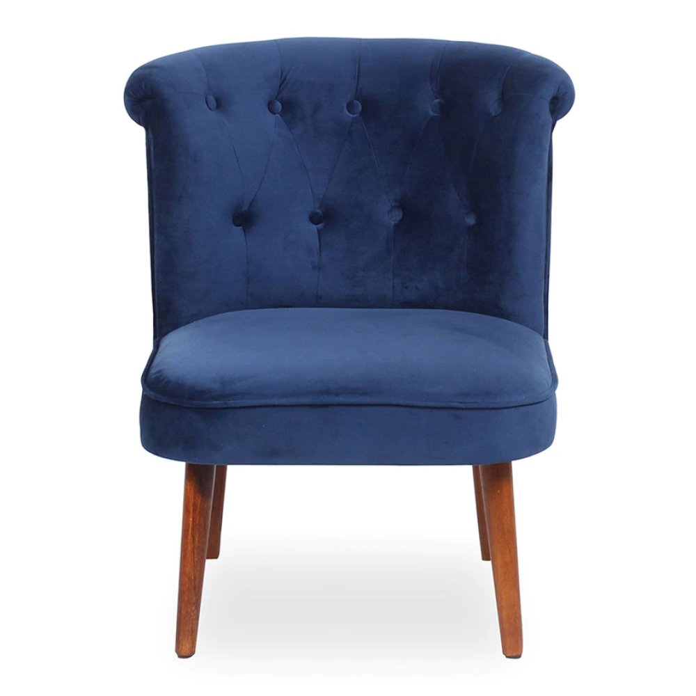 Milano Fabric Slipper Chair in Dark Blue Color image