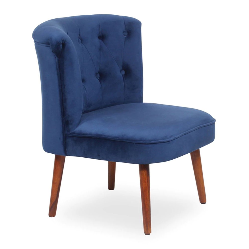 Milano Fabric Slipper Chair in Dark Blue Color image