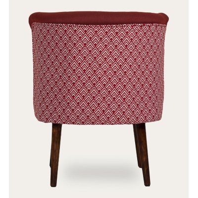 Milano Fabric Slipper Chair in Dark Red Color with Foot Stool image