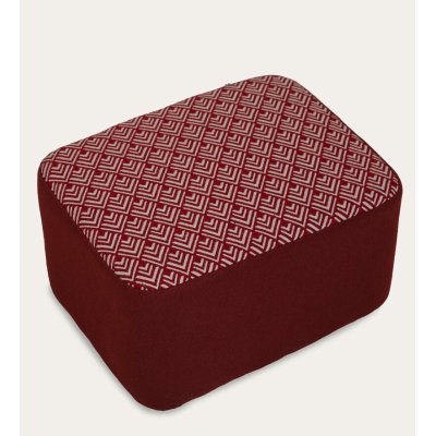 Milano Fabric Slipper Chair in Dark Red Color with Foot Stool image