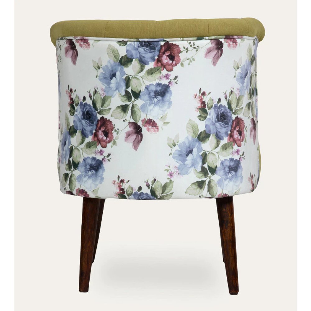 Milano Fabric Slipper Chair in Light Green Color with Foot Stool image