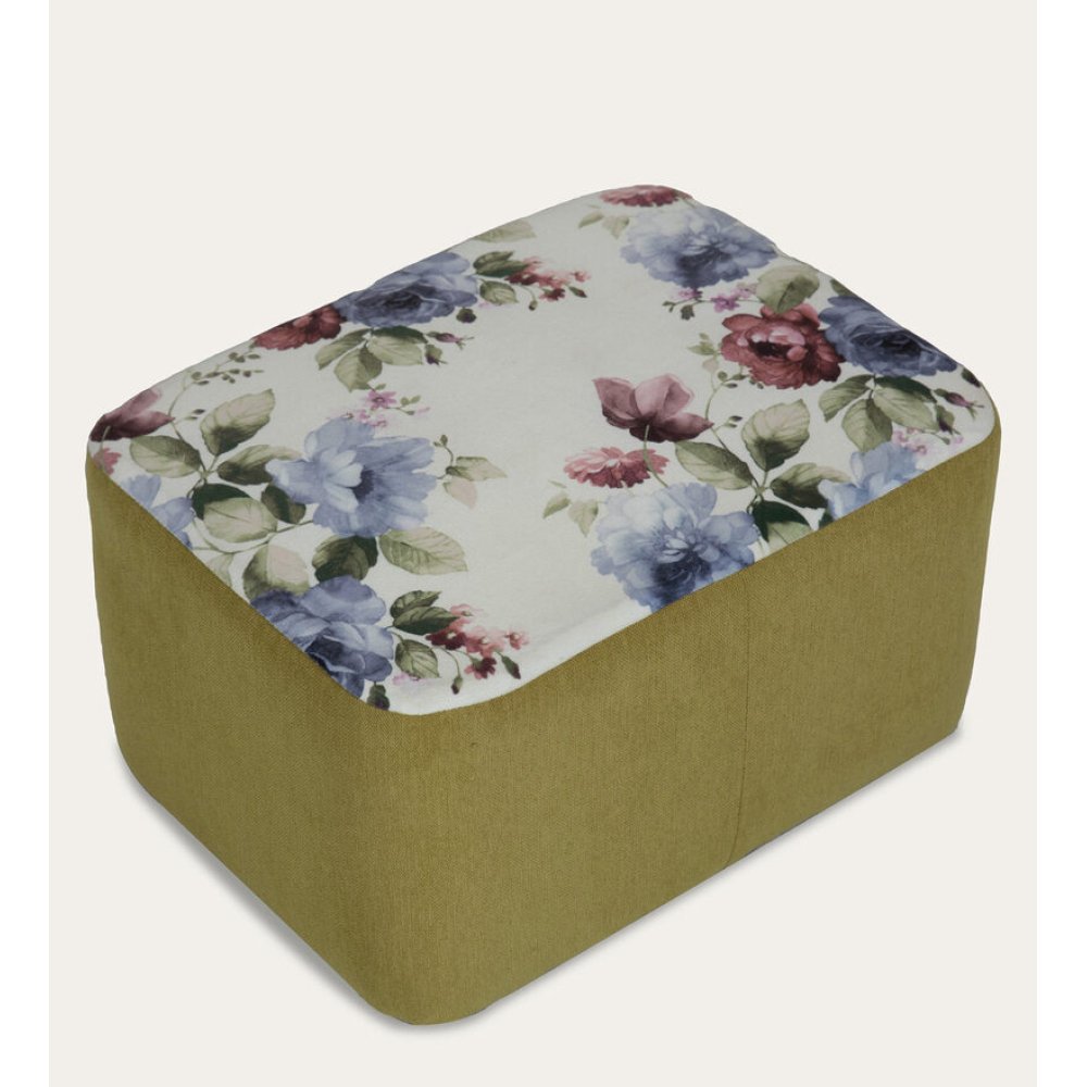 Milano Fabric Slipper Chair in Light Green Color with Foot Stool image