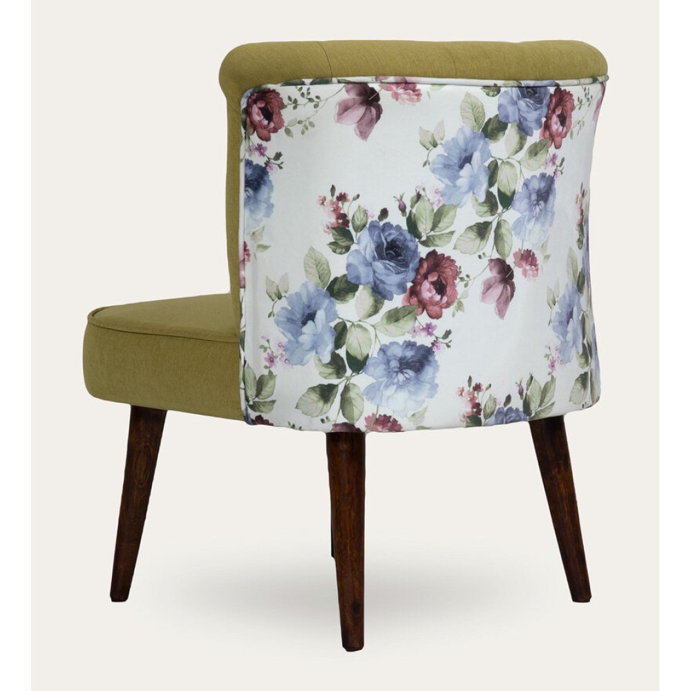 Milano Fabric Slipper Chair in Light Green Color with Foot Stool image