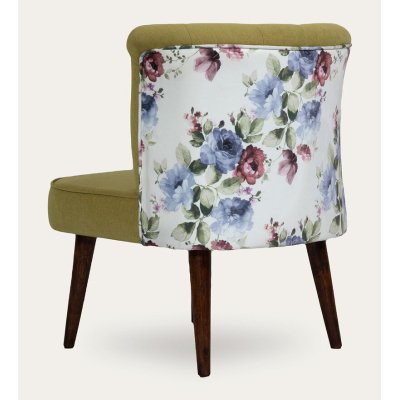 Milano Fabric Slipper Chair in Light Green Color with Foot Stool image
