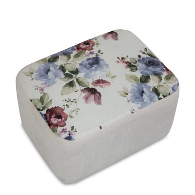 Milano Fabric Slipper Chair in White Color with Foot Stool image