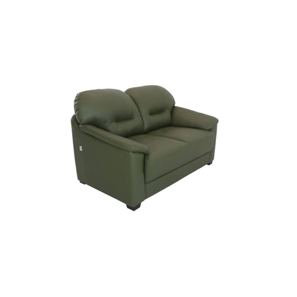 Croma Leatherette 2 Seater Sofa in Olive Green Color image