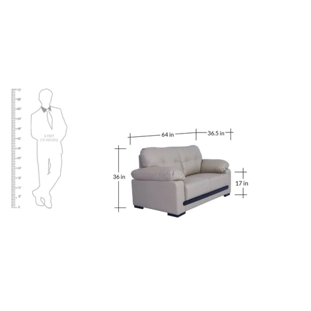 Montario Leatherette 2 Seater Sofa in Beige Colour image