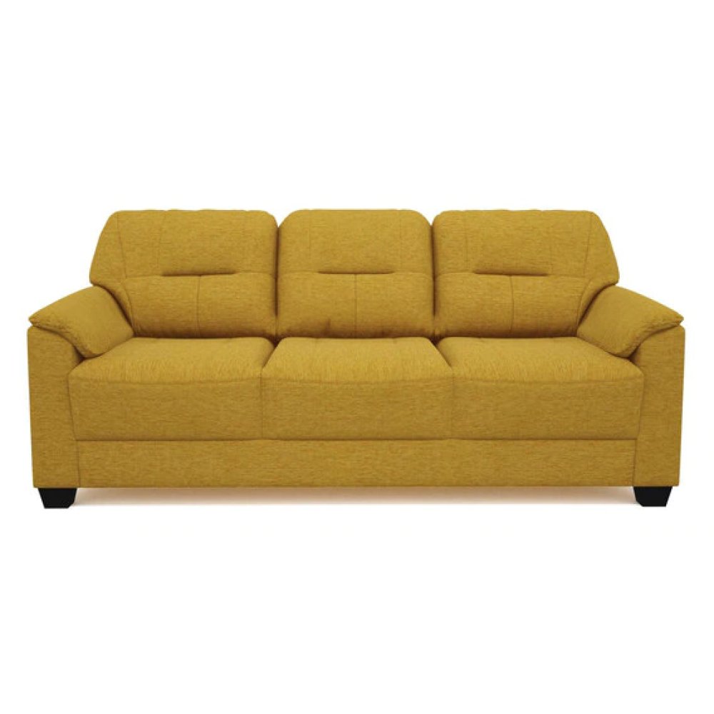 Croma Fabric 3 Seater Sofa in Yellow Color image