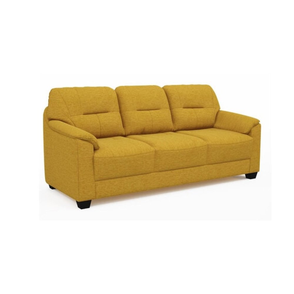 Croma Fabric 3 Seater Sofa in Yellow Color image
