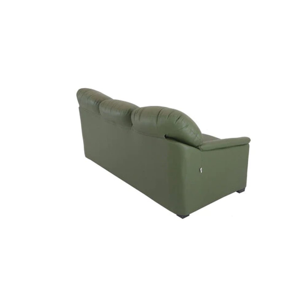 Croma Leatherette 3 Seater Sofa in Olive Green Color image