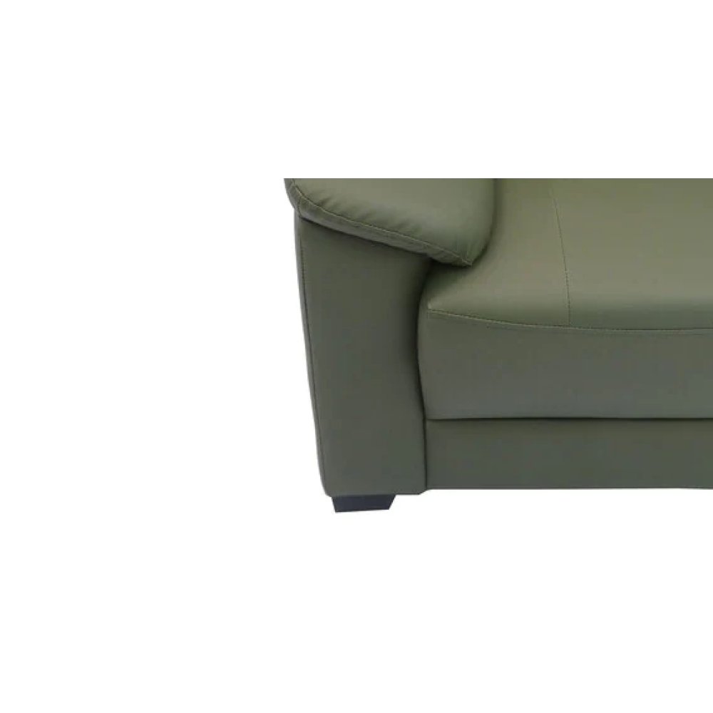 Croma Leatherette 3 Seater Sofa in Olive Green Color image