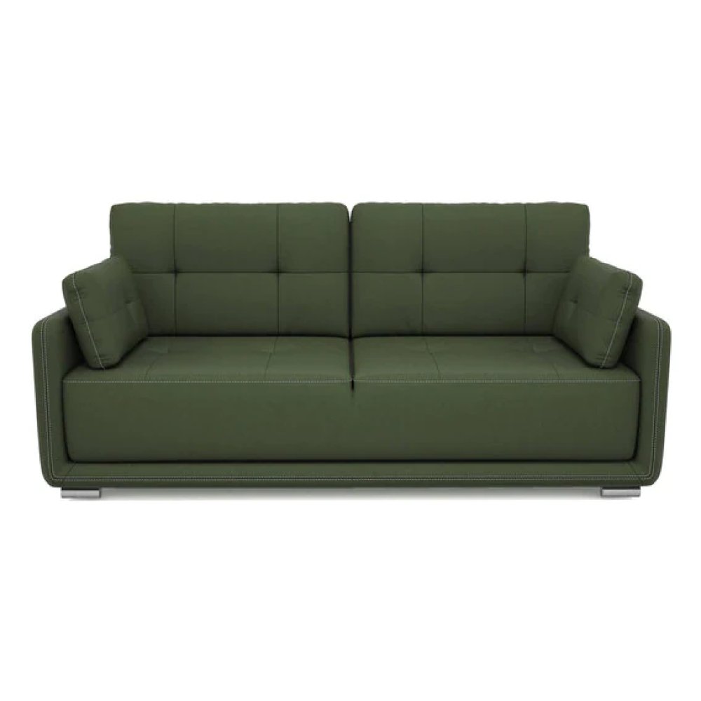 Cedar Leatherette 3 Seater Sofa in Olive Color image