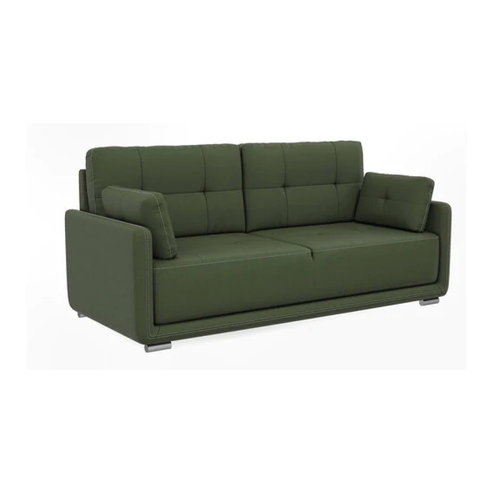 Cedar Leatherette 3 Seater Sofa in Olive Color image