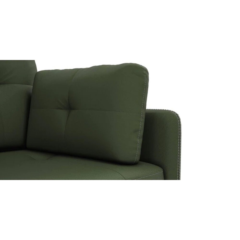Cedar Leatherette 3 Seater Sofa in Olive Color image