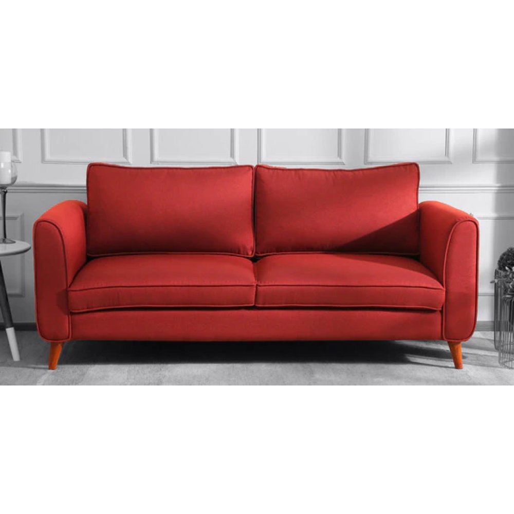 Valerie Fabric 3 Seater Sofa In Garnet Red Color image