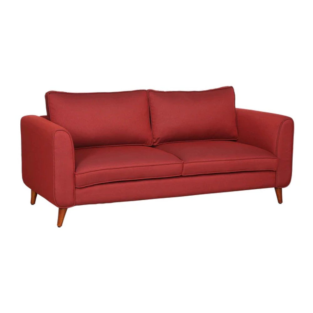 Valerie Fabric 3 Seater Sofa In Garnet Red Color image