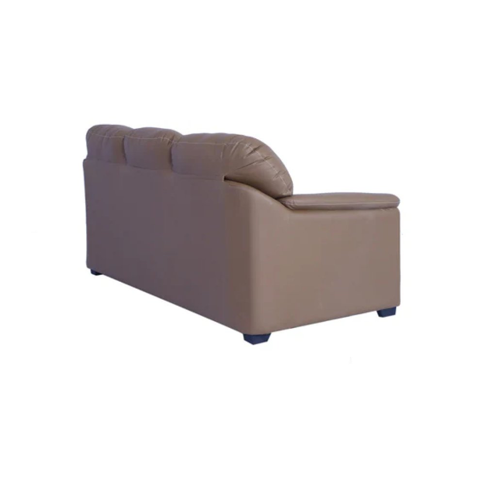 Croma Leatherette 3 Seater Sofa in Tan Brown Color image