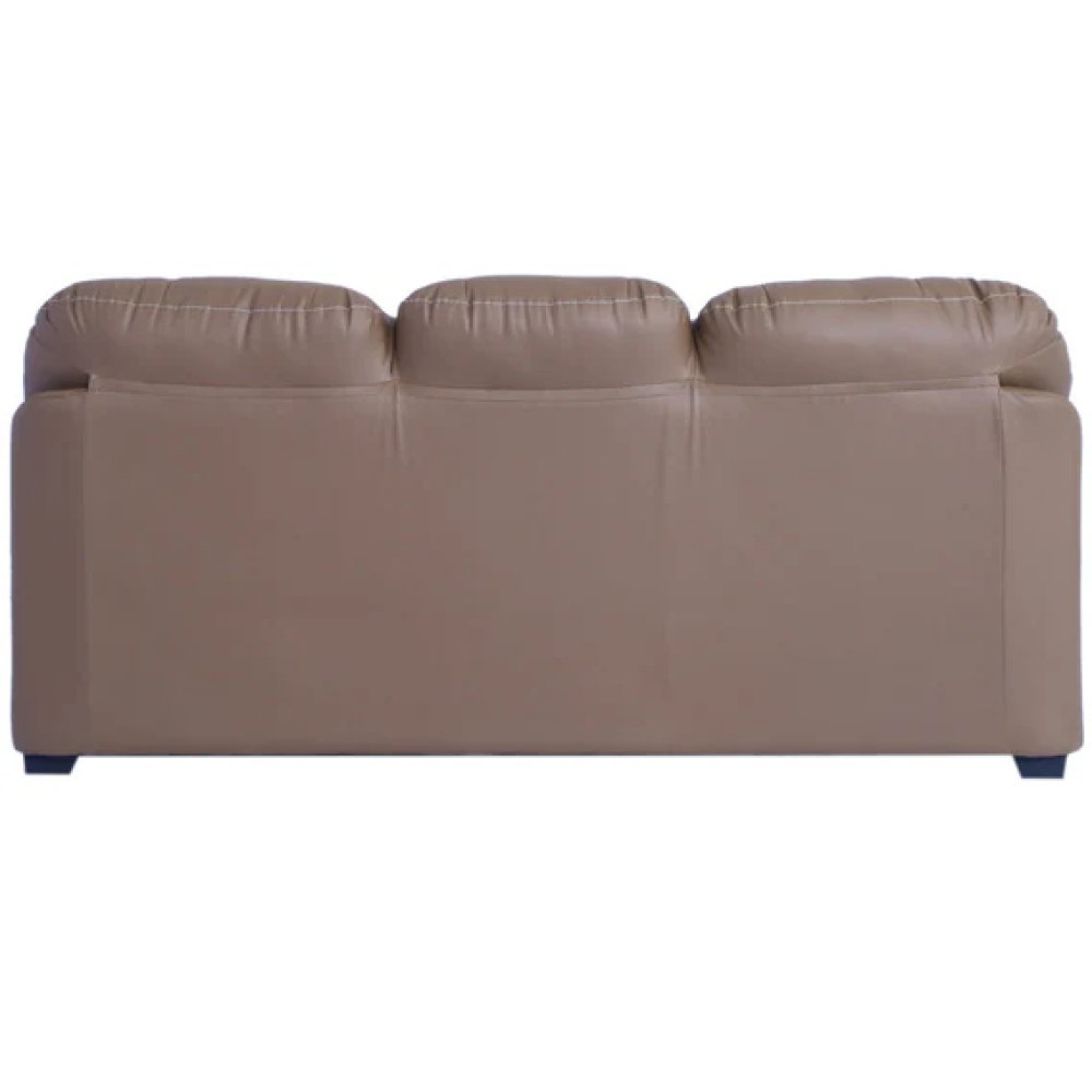 Croma Leatherette 3 Seater Sofa in Tan Brown Color image