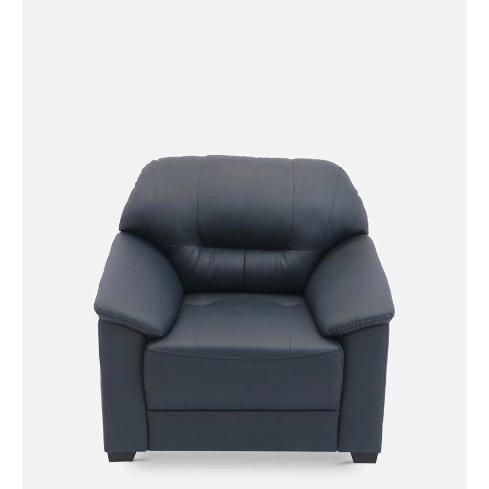 Croma Leatherette 1 Seater Sofa in Dark Blue Color image