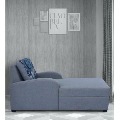 Aric Fabric Chaise Lounger in Grey Colour