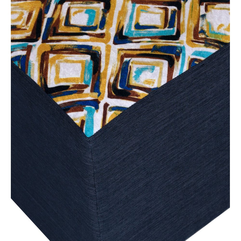 Joan Fabric Pouffe in Blue and Multi Color image