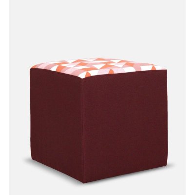 Joan Fabric Pouffe in Maroon Color image