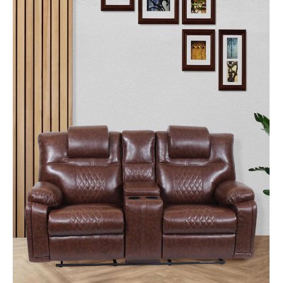 Alfrick Leatherette Manual 2 Seater Recliner in Brown Color