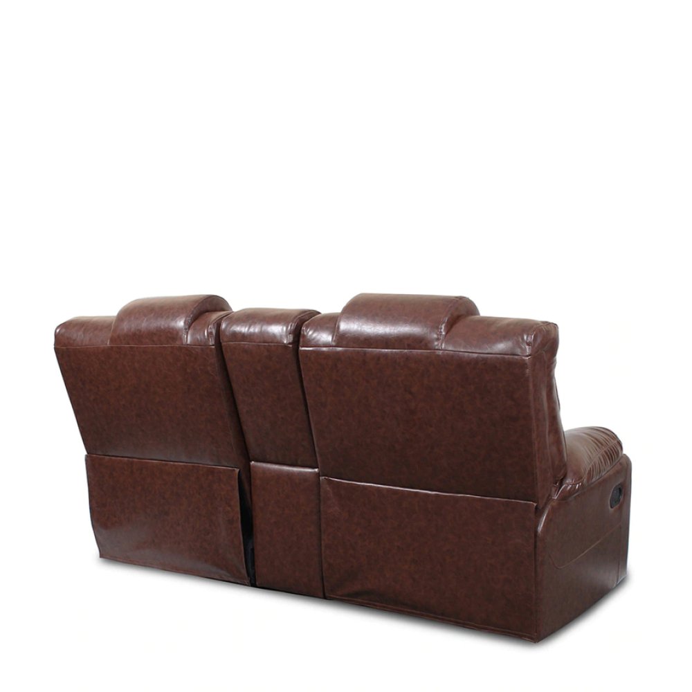Alfrick Leatherette Manual 2 Seater Recliner in Brown Color image