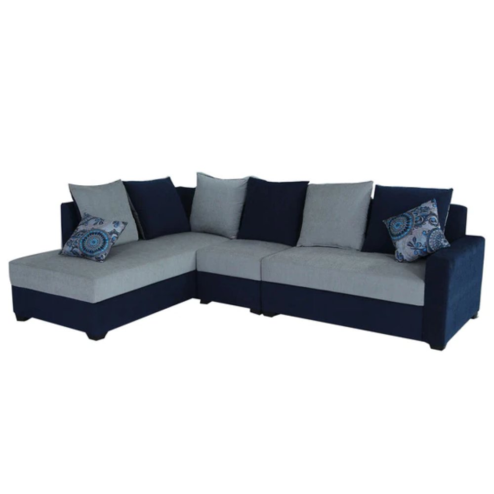 Jordan Fabric RHS Sectional Sofa in Blue & Grey Colour image