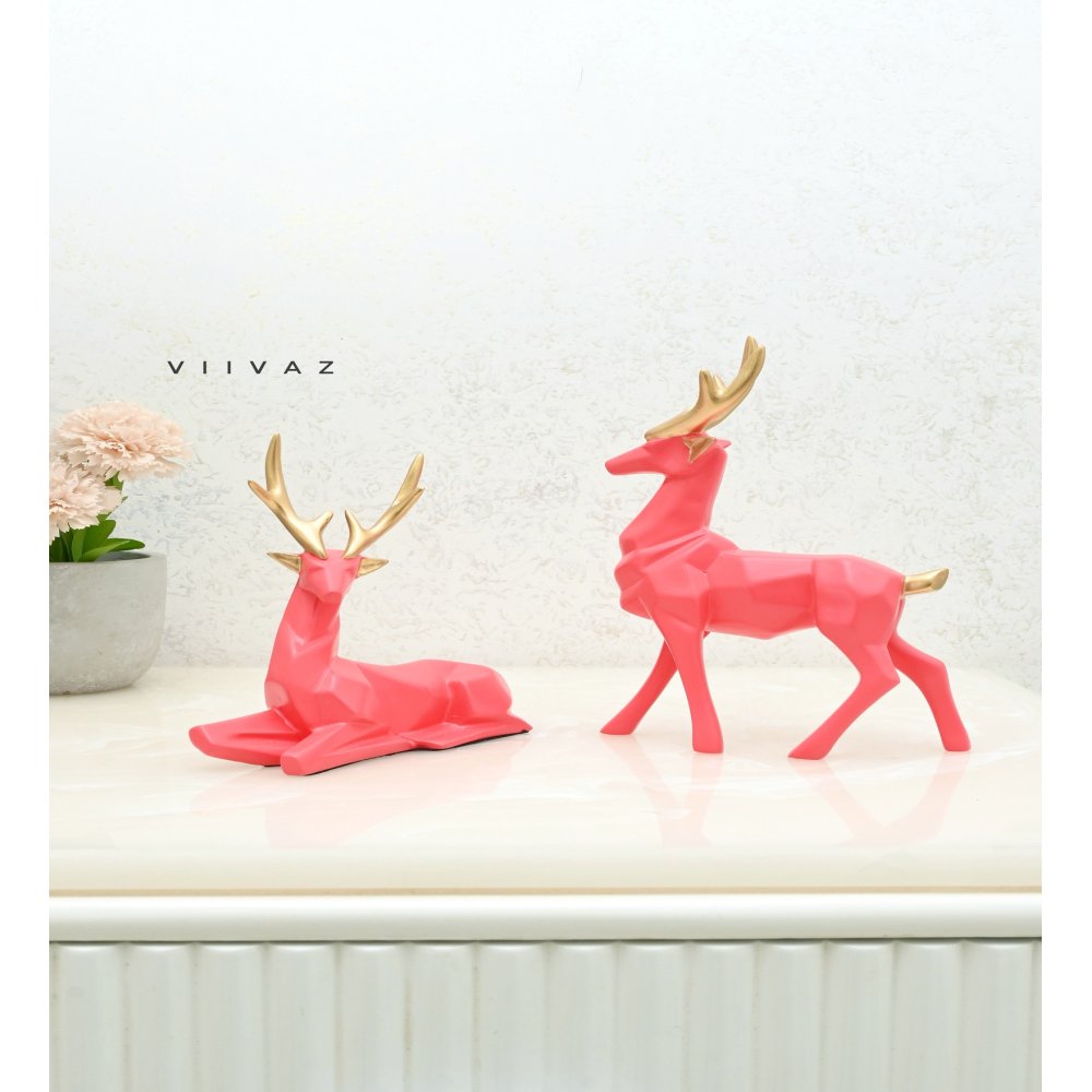 Artistic Deer Ferocia Pink Pair - Set of 2 image