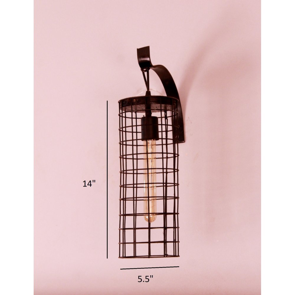 Metal mesh wall sconces light Black image