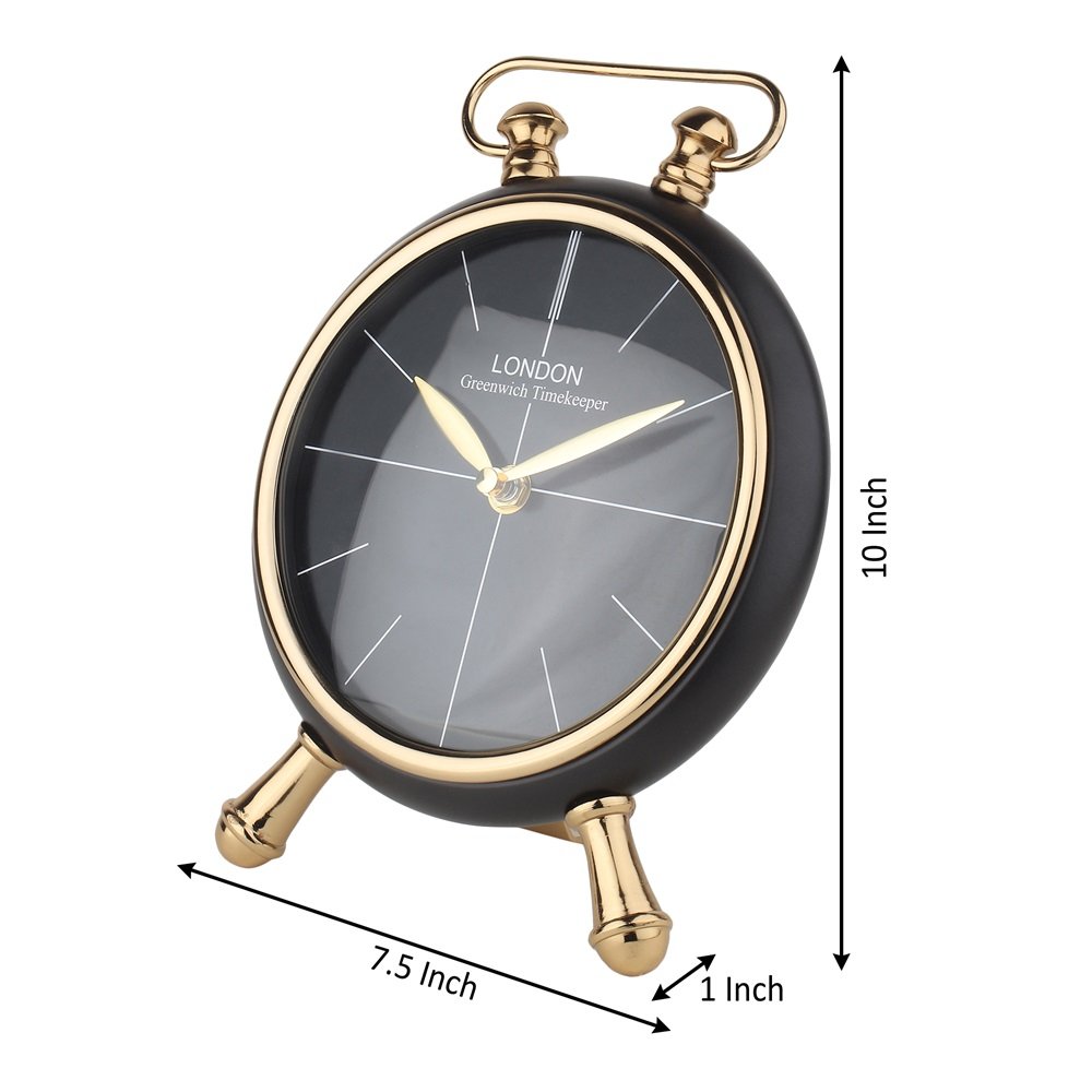 Essence Desk Timepiece in Black Gold image