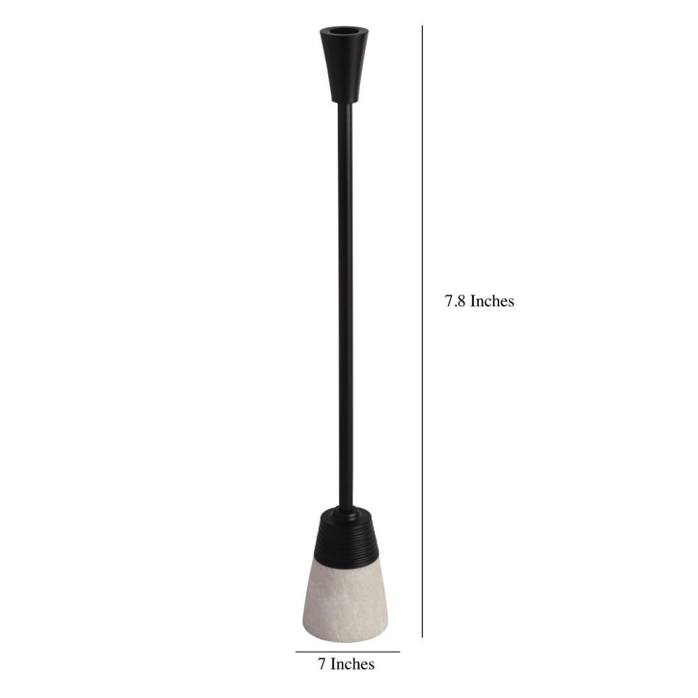 Frey Marble Candle Holder In Black image
