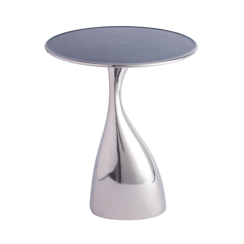 Ernest Table in Blue Enamel Silver Finish image